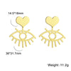 Two Hearts Stainless Steel Hoop Earrings For Women Gold color Sweet Simple Heart Dangle Stud Earring Jewelry Gift - Image 11