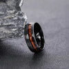 8mm Mens Black Hammered Tungsten Carbide Rings For Men Wood Inlay Multifaceted Wedding Band Engagement Ring Jewelry Gift - Image 2