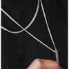 Mens Vertical Bar Necklaces,Stacking Stainless Steel Geometric Pendant with Wheat Rope Cuban Chain,Male Jewelry Gift - Image 6
