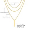 Silver Three-Layer Stacking Necklace Women Simple Strip Pendant Collarbone Chain Jewelry - Image 6