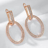 Hoop Zircon Earrings For Women Rose Gold Color Retro EarDrop Jewelry Accessories - Image 1