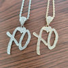 Creative Bubble Letter Xo Inlaid White Zircon Pendant Necklace Men's Casual Party Jewelry Holiday Gifts - Image 4