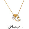 Korean Style Stainless Steel Shell Zircon Moon Star Pendant Necklace Collar Jewelry Accessories - Image 1