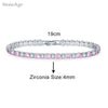 Pink Crystal Tennis Bracelets for Women Female Romantic Shiny Zirconia Adjustable Folding Buckle Chain on Hand Jewelry - Image 12