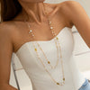 Long Imitation Pearl Chain Necklace Set 2 Pieces - Image 15