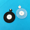 Kuguys Vintage Vinyl Dangle Earrings for Women Black White Clear Acrylic Round Shape Jewelry Accessories - Image 2