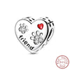 Love Heart Shaped Charms Silver Family Love Friendship Charms Fit Bracelet Bangle Women Jewelry Gifts - Image 25