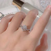 Silver Zircon Couple Ring Adjustable Open Heart-Shaped Men Women Love Eternal Wedding Anniversary Jewelry - Image 5