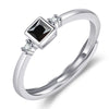 Silver Zircon Adjustable Engagement Rings For Women Wedding Elegant Jewelry Ladies Accessories Gifts - Image 6