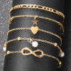 5Pcs Retro Multilayer Tassel Anklet Set for Women Bohemia Vintage Pearl Butterfly Star Heart Pendant Foot Bracelet Beach Jewelry - Image 4