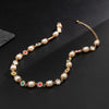Cross Pendant Necklace with Imitation Pearl Beads and Rhinestone Accents - Image 5
