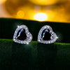 Cute Female Black/Green/Red/White/Blue Small Heart Stud Earrings Vintage Wedding Jewelry For Women - Image 8