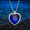 Classic Blue Ocean Star Inlay Zircon Chin Crystal Pendant Necklace for Women Weding Party Temperament Jewelry Gift - Image 5