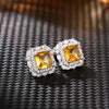 Simple and Elegant Square Cubic Zirconia Earrings Bling Yellow CZ Dangle Women Wedding Engagement Jewelry - Image 41