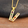 Inlaid Colorful Zircon A-Z Letters Pendant Necklace Name Initials Alphabet For Women Accessories Gifts - Image 22
