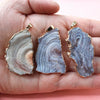 Irregular Galaxy Sun Agate Slices Druzy Pendant for Women Men Necklace Making Rough Stone Jewelry - Image 3
