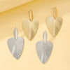 Advanced Metal Textured Leaf Pendant Big Earrings Women's Exaggerated Party Jewelry Gold Color Geometry Drop Earring - Image 2