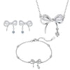 Zircon Bow Bowknot Necklaces Earrings Bracelets Jewelry Set for Women Unique Party Jewelry Sweet Female Gifts - Image 7
