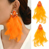 Charm Elegant Cute Feather Tassel Long Dangle Earrings For Women Design Fairy Holiday Wedding Party Jewelry Accessories - Image 1