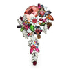 Crystal Flower Brooch Pin in Pink Brown or Purple - Image 1