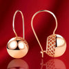 Simple Ball Shaped Hook Earrings For Women Rose Gold Color Unique Daily Jewelry Accessories - Image 1