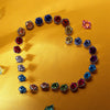 Rose Flower Rhinestone Stud Earrings For Women Blue Red Purple Round Bouquet Crystal Earring Wedding Jewelry Gift - Image 4