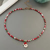 Christmas Necklaces for Women Girls Handmade Rice Beads X'mas Tree Santa Claus Snowman Gift Necklace Pendant Year Jewelry - Image 16