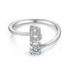 Silver Initial Rings for Women Girls, Adjustable Initial Rings Cubic Zirconia Stackable Alphabet Letter Rings Gift - Image 8