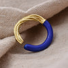 Elegant Blue Drop Glaze Double Color Female Finger Ring Jewelry For Women Christmas Gifts - Image 1