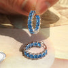 Princess Square Cubic Zirconia Hoop Earrings Ear Circle Earrings for Women Versatile Female Jewelry - Image 5
