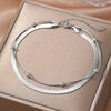 Stainless steel anklet bead strings snake bone chain double layered stacking anklet beach vacation ladies seaside party matching - Image 3