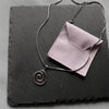 handmade y2k silvery plated snake cord necklace with spiral vortex stainless steel pendant - Image 3