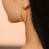 Clip Style Hook Earrings for Women Stainless Steel Gold Plated Ear Stud Charm Simple Geometric Jewelry Accessories - Image 2