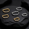 Titanium D Shape Nose Clicker with Full CZ 16G Hinged Segment Hoop Conch Helix Ear Piercing Body Jewelry - Image 2