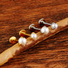 Titanium 16G White Pearl Stud Earring Tragus Helix Cartilage Conch Earring Nose Stud Labret Ring Piercing - Image 3