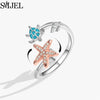Cute Happy Cat Fidget Spinner Rings Rotate Freely for Women Metal Copper Knuckle Ring Wedding Jewelry - Image 20