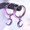 Rainbow Hoop Boucle Oreille Heart Snake Charm Earring Stainless Steel Earrings For Women Men Kpop Accessories Gift - Image 2