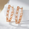 Oval Multicolor Stone Long Drop Earrings For Women Rose Gold Color Full Zircon Setting Jewelry Gifts - Image 10