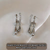 Silver Color Metal Geometric Teardrop Earrings Jewelry Accessories for Women Stylish Dangle Hoop - Image 7