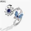 Cute Happy Cat Fidget Spinner Rings Rotate Freely for Women Metal Copper Knuckle Ring Wedding Jewelry - Image 7
