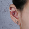 Titanium Starburst Half with CZ Cartilage Earring Piercing 16G Star Helix Tragus Labret Stud Body Jewelry - Image 6