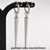 No Fade Different Length Pointed Cone Dangle Earring Stainless Steel Round Hoop Earrings For Women Men Jewelry Ear Piercing Gift - Image 4
