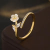 1PCS Micro inlaid Zircon Flower Adjustable Ring Women's Wedding Party Accessories Jewelry Gifts - Image 3