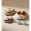Resin Acrylic Triangle Y2K Earrings Golden Stainless Steel Charm Jewelry Amber Orange White Pink - Image 5