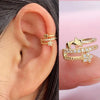 1PC CZ Multi-Layer Clips Earrings for Women Minimalist Leaf Cartilage Earings Ear Cuff Fake Piercing Clip on Ear Jewelry - Image 5