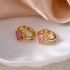 316L Stainless Steel Heart Water Drop Square Zircon Hoop Earrings For Women Men Personality Design Jewelry Gifts - Image 14