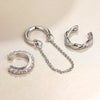 3Pcs/set C Shape Rhinestone Zircon Ear Clip Earring for Women Simple Tassel Geometry No Piercing Ear Cuff Party Jewelry Gift - Image 3