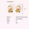 Stone Hoop Earrings for Women Star Sun Starfish Charms Stainless Steel Huggie Earrings Jewelry - Image 10