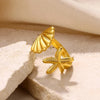 Seashell and Starfish Open Ring in 316L Stainless Steel Adjustable - Image 23