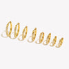 Clear Stone Pave Huggie Hoop Earrings in Stainless Steel - Image 2